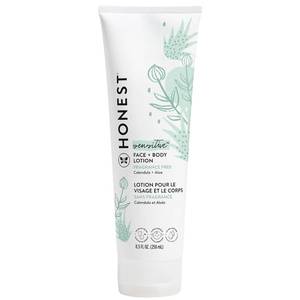 lot 12196 image: The Honest Company Hydrating Face and Body Lotion, Fast Absorbing, Naturally Derived, Hypoallergenic, Fragrance-Free, Sensitive, 8.5 fl oz