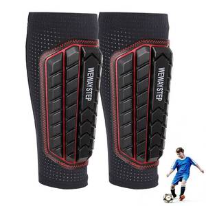 lot 12204 image: Shin Guards Soccer Kids Youth, Adult Shin Guards with Honeycomb Padding��Breathable & Anti-Slip Calf Compression Sleeves (Red, Large)