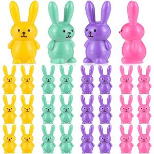 lot 12229 image: Novabright 48 Easter Bunny Resin Ornaments Mini Bunny Figurine Spring Color Bunnies Miniature Decorations for Easter Party Supplies Home Farmhouse Office Centerpieces Table Desk Decor