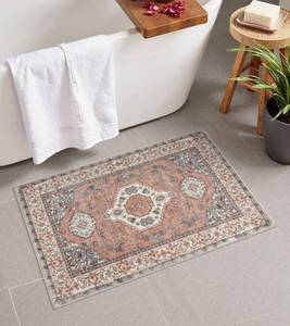 lot 12231 image: Seavish Vintage Bathroom Rugs, 18x26 Inch Boho Coral Soft and Absorbent Bath Mat, Small Non Slip Washable Plush Microfiber Bathroom Rug for Sink Shower Vanity, Oriental Toilet Rug