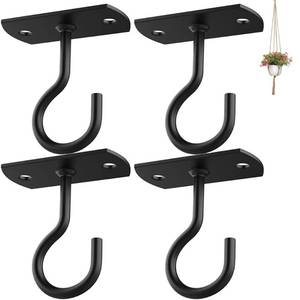 lot 12246 image: ASZUNE 4Pack 2.5in Ceiling Hooks for Hanging Plants Black