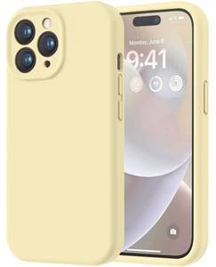 lot 12257 image: LOVE 3000 Designed for iPhone 14 Pro Case, Premium Silicone with Soft Anti-Scratch Microfiber Lining Shockproof Protective Phone Case for Men Women Girls 6.1, Creamy Yellow