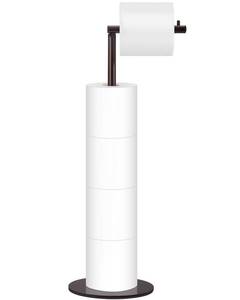 lot 12264 image: Toilet Paper Holder Stand, Free Standing Toilet Paper Roll Holder for 4 Spare Rolls, Modern Bathroom Toilet Paper Stand with Reserve, Oil Rubbed Bronze, Housen Solutions