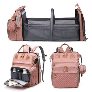 lot 13940 image: Jeryswet Baby Diaper Bags with Changing Station, Waterproof Large Capacity Diaper Bag Backpack for Moms Dads with USB Charging Port and Stroller Straps, Baby Shower Gifts, Pink