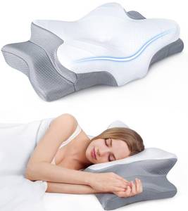 lot 13948 image: Ultra Pain Relief Cooling Pillow for Neck Support, Adjustable Cervical Pillow Cozy Sleeping, Odorless Ergonomic Contour Memory Foam Pillows, Orthopedic Bed Pillow for Side Back Stomach Sleeper