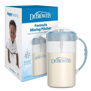 lot 14103 image: Dr. Browns Baby Formula Mixing Pitcher with Adjustable Stopper, Locking Lid, and No Drip Spout, 36 oz, BPA-Free, Blue, 1-Pack