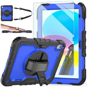 lot 14116 image: Ambison Case for iPad (A16) 11th10th Generation 1110.9 20252022, Kid Proof Full Body Protective Case with 9H Tempered Glass Screen Protector, 360° Rotatable Kickstand & Hand Strap (Blue)