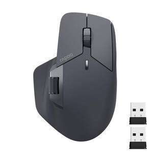 lot 14133 image: Rapoo MT760 Multi-Device Wireless Mouse, Bluetooth 5.0 and 2.4G Multi-Mode Connection, Up to 4 Devices, 11 Programmable Buttons, 4K DPI, 90 Days Battery Life, PC, Matte Black