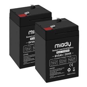 lot 14134 image: Miady 6V 5Ah Rechargeable Sealed Lead Acid Battery (2 Pack)