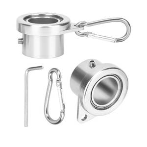 lot 14138 image: Bubblythe Aluminum Flag Pole Rings, Tangle Free Flagpole Rings with Bearing Design, 360° Rotating Flag Rings for 0.75-1.02 Inch Diameter Flagpoles, 2 Pack Flag Pole Rings and Hooks(2 PCS, 1, Silver)