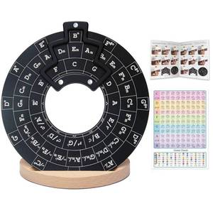 lot 14168 image: Rockhouse Circle of Fifths Wheel Metal Melody Tool Chord Wheel with Stand Holder - Music Theory Learning Tool for Guitar Piano Musicians Songwriting