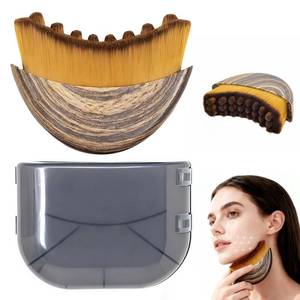 lot 14176 image: Lymphatic Contour Face Brush, Manual Lymphatic Drainage Massager, Natural Makeup Brushes with Durable Soft Bristles, Hypoallergenic Ergonomic Facial Cleansing Brush for Sculpting