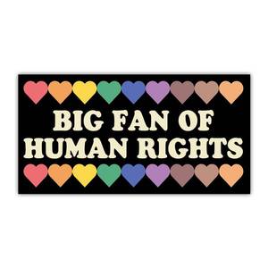 lot 14186 image: BAVAHA 7.5x3.75 Big Fan of Human Rights Bumper Sticker Social Justice Equality Stickers Feminist Liberal Decal Diversiy Inclusion Resist Protest Vinyl Waterproof Decal for Cars Windows Vehicles