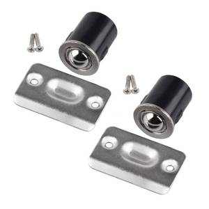 lot 14193 image: HOMOTEK 2 Pack Drive in Ball Catch with Strike Plate for Closet Doors, Satin Nickel, 1316 x 1-18,Die-cast, Adjustable Tension Ball