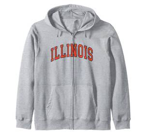 lot 14195 image: Retro Illinois Orange Tee Vintage Illinois Blue Throwback IL Zip Hoodie