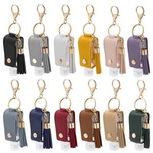 lot 14198 image: Dollform 12 PCS Hand Sanitizer Holder Keychain Set, Leak-Proof Travel Size Empty Hand Sanitizer Bottles (1oz30ml), Portable Refillable Liquid Dispenser for Backpack, Purse & Diaper Bag (6 Colors)