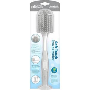 lot 14249 image: Dr. Browns Soft Touch No Scratch Baby Bottle Cleaning Brush, Nipple Cleaner and Suction Cup Base for Easy Storage, BPA-Free, Gray