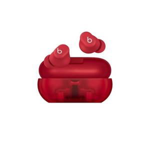 lot 14272 image: Beats Solo Buds - Wireless Bluetooth Earbuds  18 Hours of Battery Life  Apple & Android Compatibility  Built-in Microphone - Transparent Red