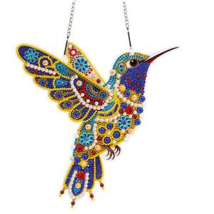 lot 14278 image: lesaonsy DIY Hanging Diamond Art Pendant Kit - Hummingbird Diamond Painting Ornaments, 8.7x7.8 Acrylic Gem Art Craft Board, Home Decor & Gift for Adults��Hummingbird��