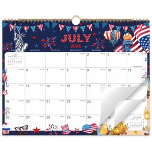 lot 14282 image: 2026-2027 Wall Calendar - Large Calendar 2026-2027 Wall, 15 x 12, Jul. 2026 - Dec. 2027, 18-Month Calendar Wall with Hanging Hook, Perfect Wall Calendar for Organizing - 12 Different Themes