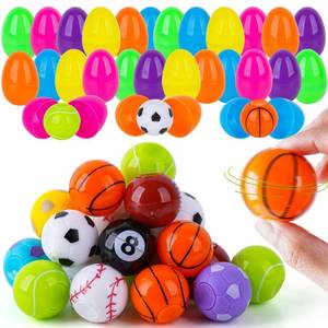 lot 14288 image: Prefilled Easter Eggs with Toys 24 Pack Easter Basket Stuffers Essentials Egg Filled with Fidget Spinners Sports Balls Gifts for Kids Party Favors (24 Eggs 24 Spinners)