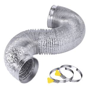 lot 14297 image: Steelsoft Heavy Duty 4Flexible Dryer Vent Exhaust Duct Hose 12 FT Long, Extra Thick(6-ply) Aluminum Foil AC Ducting Kit with 2 Key Hose Clamps