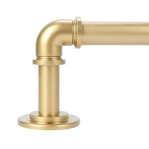 lot 19204 image: OLV Gold Industrial Curtain Rods for Windows 48 to 84 Inch(4 to 7 Feet), 1 Inch Diameter Blackout Wrap Around Adjustable Heavy Duty Window Drapery Rods, Indoor and Outdoor