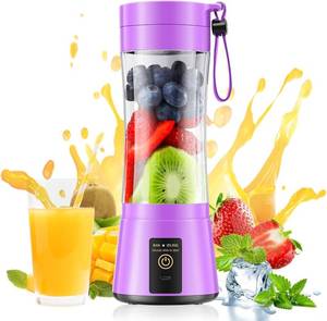 lot 19217 image: Cordless Portable Personal Size Blender - Mini Blender Make Smoothies and Shakes, 380Ml BPA Free Travel Cup, Powerful Blending Suit in OfficeHomeGym (used)