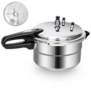 lot 19222 image: Fulgutonit 5.3 Quart Pressure Cooker, 10 Psi Induction Compatible Pressure Canner wMultiple Pressure Control & Protection, Canning Rack Included