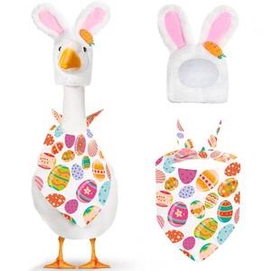 lot 20203 image: XAKNXGU Spring Porch Goose Outfit for 2317 Inch Lawn Statue, Easter & Summer Porch Goose Outfit for Cement Goose, Goose Clothes for Patio Garden Decoration Accessory (Egg Bandana)