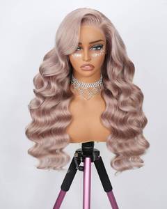 lot 20206 image: Alepop 24 Inch Ash Blonde Wig Human Hair Body Wave 13x6 Lace Front Wig Pre Plucked 250 Density Ash Blonde HD Transparent Lace Frontal Glueless Wigs��100% Real Human Hair Triple Lifespan 3X.