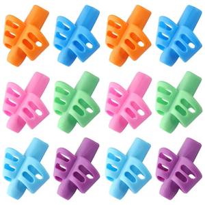 lot 20207 image: Bribobo 12 Pack Pencil Grips for Kids Handwriting Pencil Grippers, Pencil Writing Aid Grip Posture Correction Tool for Kids Toddler Children Special Needs