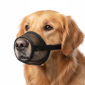 lot 20211 image: Dog Muzzle, Soft Mesh Short Snout Muzzle for Small Medium Large Dogs, Breathable Dog Mouth Guard for Biting Chewing Grooming XXS