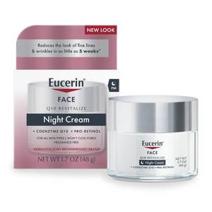 lot 20219 image: Eucerin Q10 Anti-Wrinkle Night Cream  Pro-Retinol, Facial Cream for Sensitive Skin, 1.7 Oz Jar