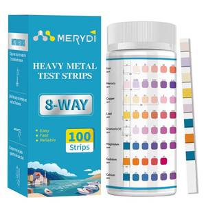 lot 20220 image: Heavy Metals Water Test Strips (8 Tests) - 100ct Home Water Testing Kit for Iron, Mercury, Copper, Lead, Chromium, Magnesium, Cadmium, Calcium-Well Home Tap City Drinking Water Testing Kit