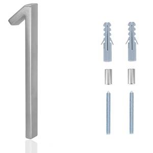 lot 20239 image: Raised Address Numbers, 5 Inch Modern House Numbers, DIY Floating Address Numbers with Screws for Outside, Rust Free Zinc Alloy, Silver Number 1
