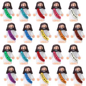 lot 20255 image: AKFAHOIF 20PCS Little Jesus Figures, Mini Jesus Figurines in Bulk, Multicolor Tiny Jesus Figures, Miniature Figurines to Hide and Seek Religious Gifts for Easter Egg Stuffers