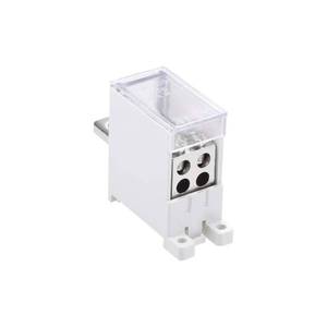 lot 20266 image: uxcell 1 Inlet 4 Outlet DIN Rail Terminal Blocks 690V 125A Max Input Distribution Block for Circuit Breaker