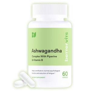 lot 20270 image: Bettervits Ashwagandha Complex with Passion Flower and Vitamin B �� KSM-66� Organic Root Extract 800 mg �� Supports Calm, Energy and Emotional Balance �� 60 Capsules