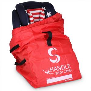 lot 20275 image: SLYNNAR Car Seat Travel Bag for Airplane - Fits Convertible Car Seats, Infant carriers & Booster Seats, Red Upgrade (Red Upgrade)