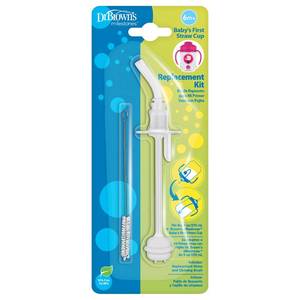 lot 20291 image: Dr. Browns Babys First Straw Cup Straw Replacement Kit with One Straw and One Cleaning Brush, BPA Free