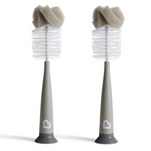 lot 20315 image: Munchkin� Sponge Bottle Brush, Modern Design, 2 Pack, Grey