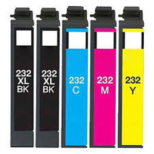 lot 12214 image: Compatible 232XL Ink Cartridge 5-Pack Set