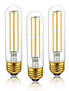 lot 14267 image: Intertek 110-130V 6W E26 60Hz 4000k Filament Light Bulbs Set of 3