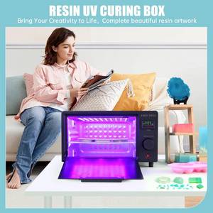 lot 9633 image: FAST MELT UV Resin Curing Box, 395nm UV Curing Light Station with 36 LED Beads, Auto UV Curing Resin Dryer Timer Setting Digital Display(SMH) wit Tray, UV Light for CraftJewelry MakingDIY Decor