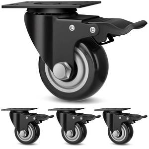 lot 9647 image: TABKEER 3 Inch Industrial Heavy Duty Swivel Caster Wheels with Brake,Set of 4 Safety Locking Casters,Load 1600lbs,Premium Polyurethane Wheels for Table,Trailer,Saw Table,Stage Toolbox,Bed,Corn Board