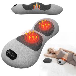 lot 9650 image: 3-in-1 Lumbar Support Pillow with Heat & Massage, Ergonomic Memory-Foam Lower Back Massager, Smart Air-Lift Inflation, for CarBedOffice Chair, Corded Electric with Adjustable Intensity & Timer