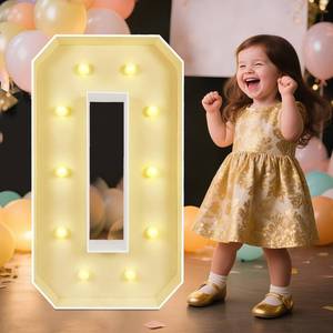 lot 9661 image: Marquee Light Up Numbers 3FT Large Decorative Letters Signs for Party Decorations Baby Shower Birthday Wedding Engagement Anniversary, 3 Feet Tall Pre-Cut DIY Foamboard Number 0 - Easy to Assemble