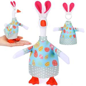 lot 10345 image: Sunnymove Easter 7 Inch Mini Desk Goose Outfits Bunny Dress and Hat Easter Desk Goose Costume Magnetic Geese Key Holder Costume for Duck Statue Decor(Vibrant Colors,Egg Style)