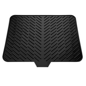 lot 10355 image: LKYLIVE Silicone Drying Mat, 23in.X17in. With Built-in Drain Lip,Heat-Resistant,Eco-friendly,Hygienic Drying Pad,Leak-Proof and Non-Slip,Silicone Dish Drying Mat for Kitchen Counter or Sink��Black 23X17��